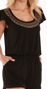 Buffalo David Bitton Black Jumpsuit with Gold Accents